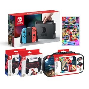 Nintendo Switch + 马车8 + 收纳包 + 2个手柄套