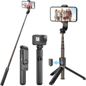 SelfieShow 铝合金自拍杆 带遥控和迷你三脚架