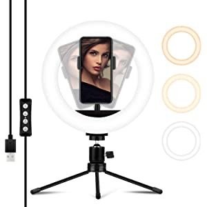 白菜价：KINGOAL 8" LED 补光灯 可调色温 带三脚架和自拍遥控器