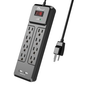 ONSMART 8×交流电 + 2×USB 电涌保护插排