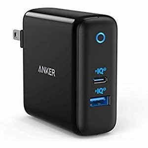Anker 60W PIQ 3.0 USB-C USB-A 双口充电器