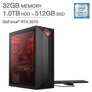 HP OMEN Obelisk 台式机  (i7-9700, 2070, 32GB, 512GB+1TB)