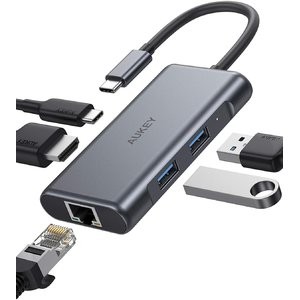 AUKEY 5合1 USB-C 扩展器 支持100W PD