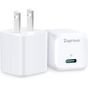 Zoprovo USB C充电器 支持20W快速充电器 2件装