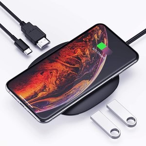 AUKEY 5合1 USB-C 扩展坞 带无线充电 60W PD